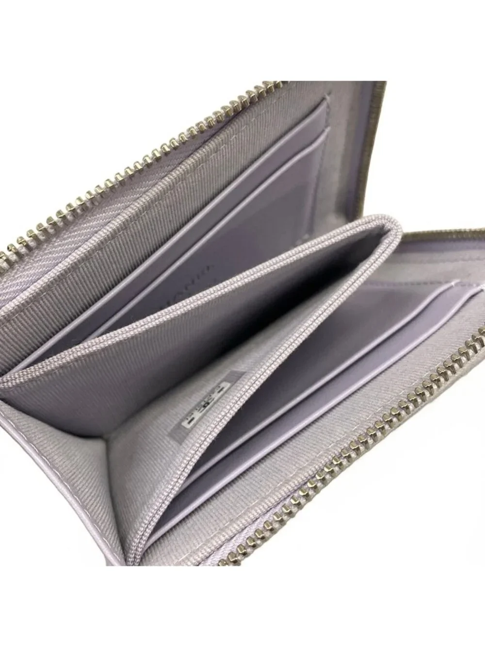 Chanel Coin Purse Quilted Light Purple L-shaped Zipper Silver